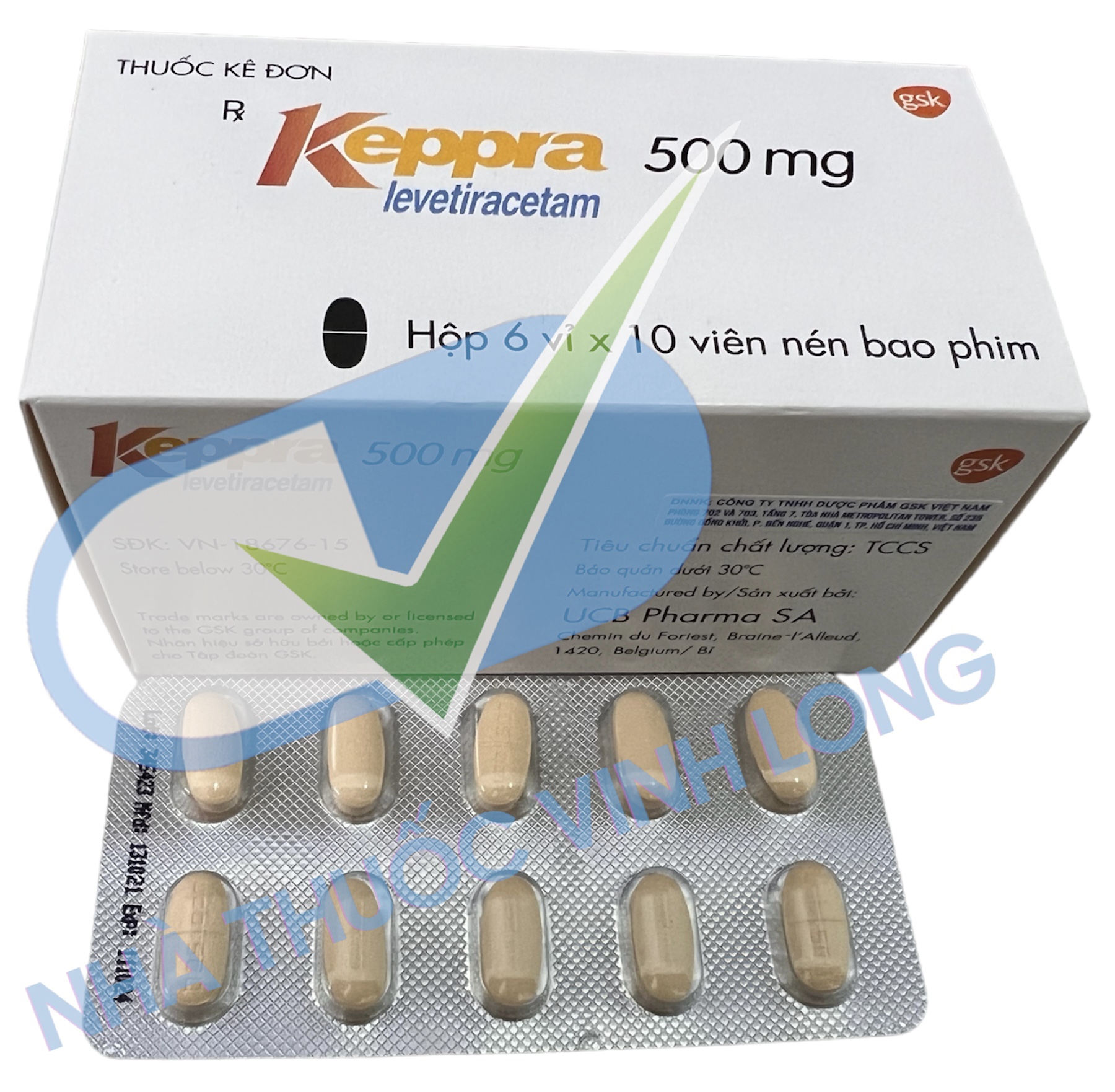 Keppra 500mg chính hãng nhà thuốc Vinh Long