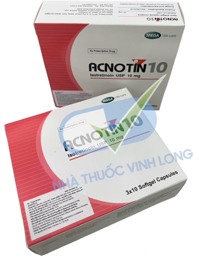 Acnotin 10mg dùng điều trị mụn trứng cá nặng đến rất nặng